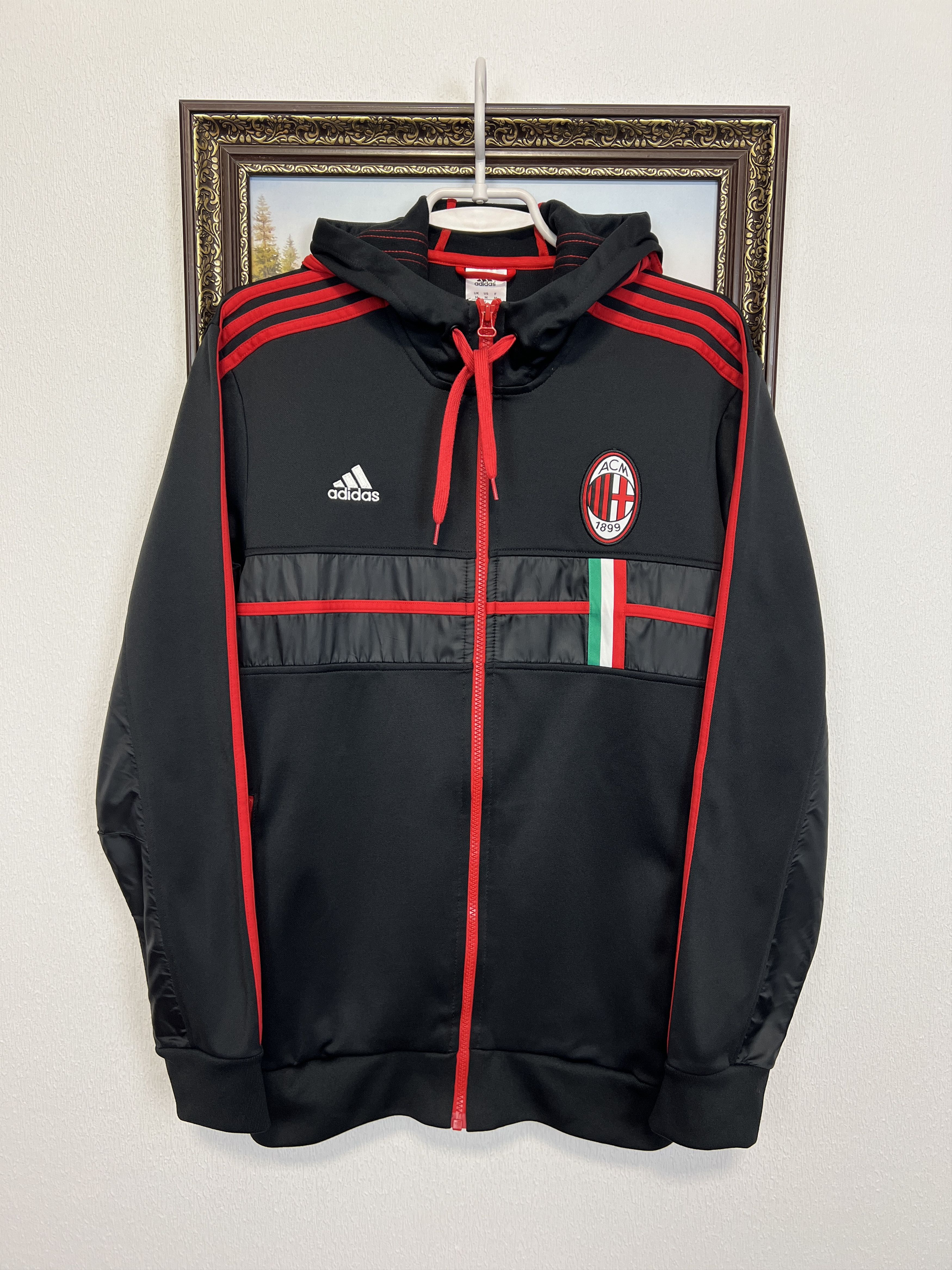 Adidas Vintage AC Milan Football Hooded Jacket Maglia Track Top Size US M / EU 48-50 / 2 - 1 Thumbnail
