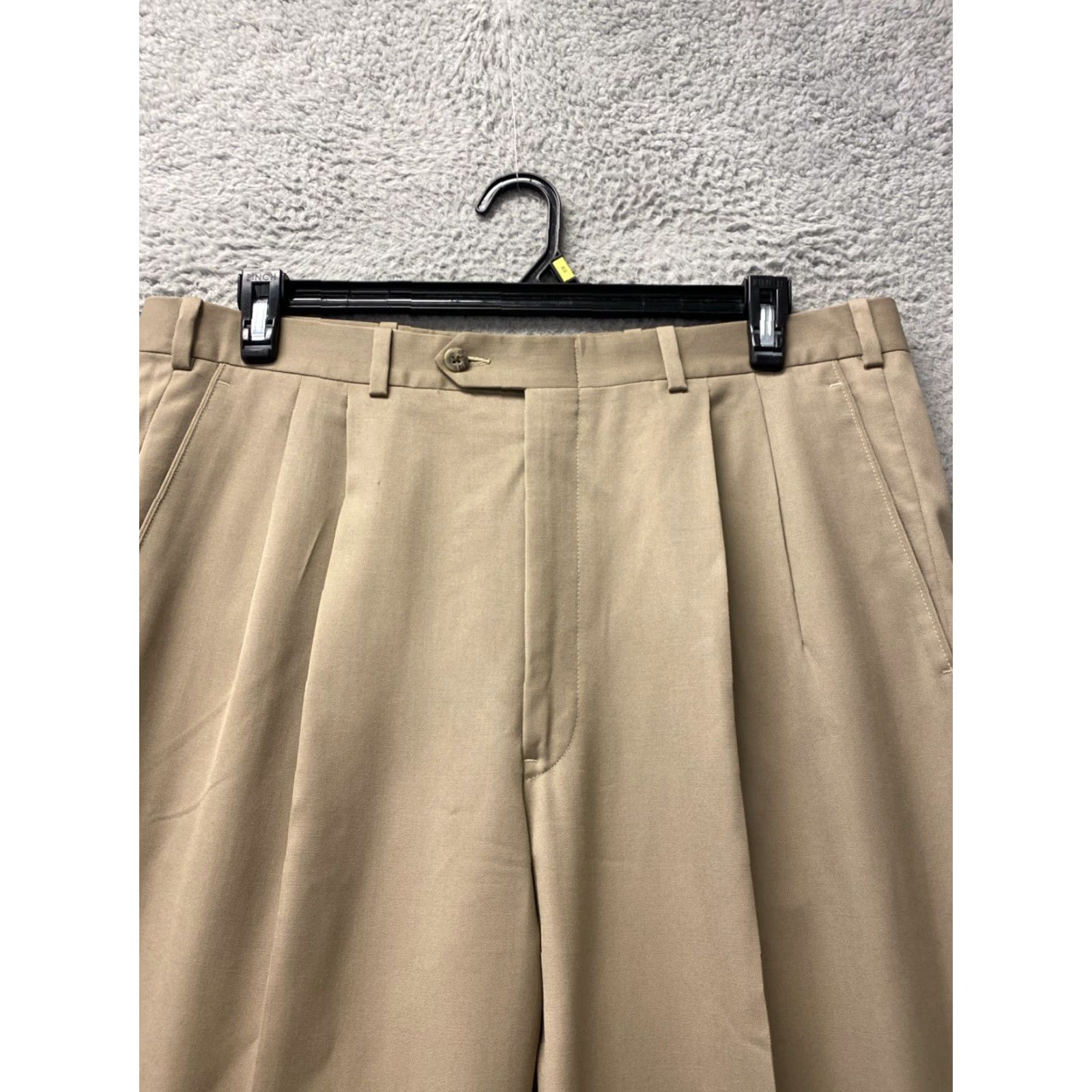 Nordstrom Nordstrom Dress Pants Khaki 38x35 Wool Pleated Slacks Men Pant Straight 100% Wool Regular Big & Tall Dress Pants Womens? Size US 38 / EU 54 - 2 Thumbnail