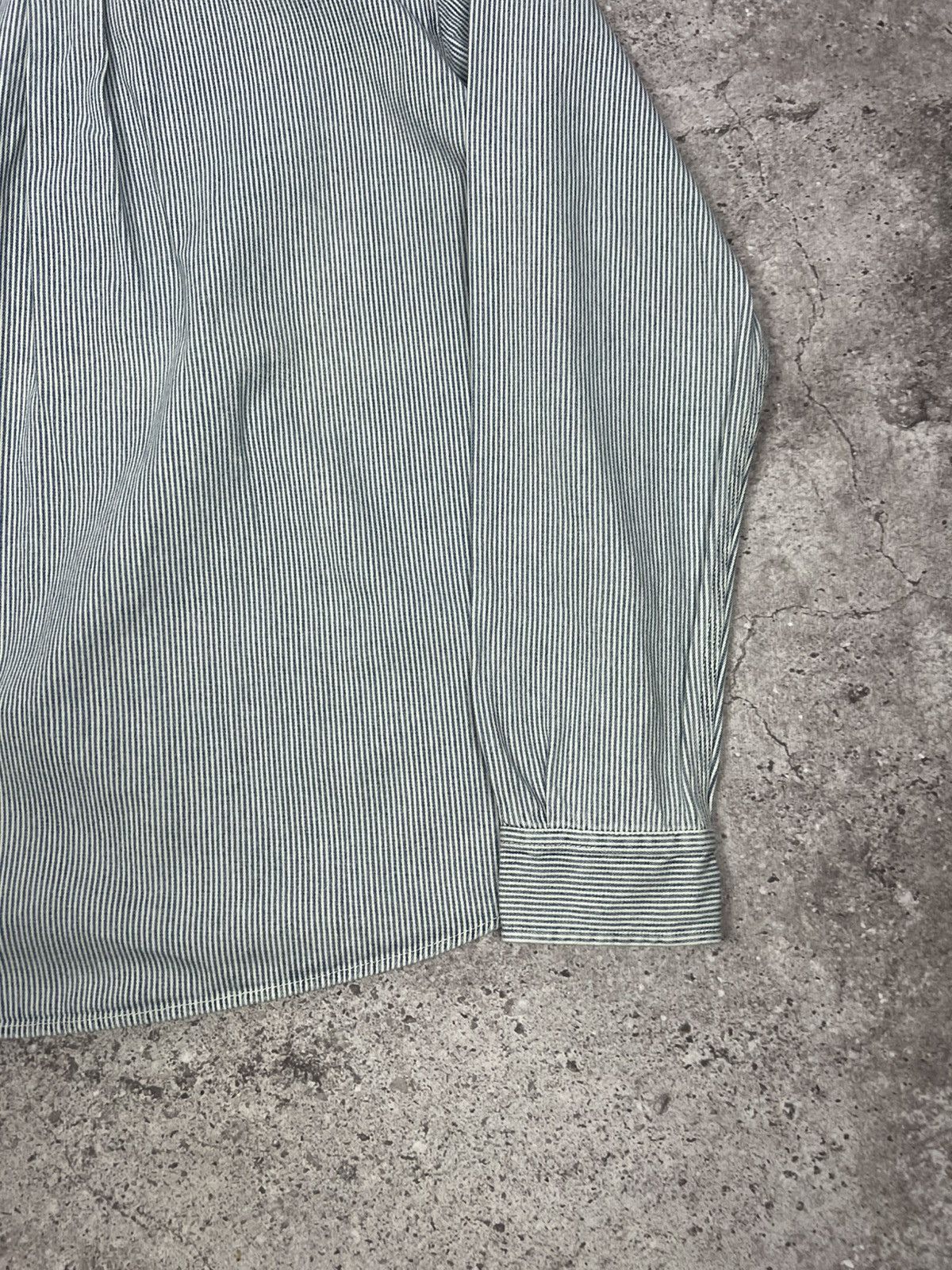 Vintage Carhartt Logo Striped Shirt Button Up Long Sleeve