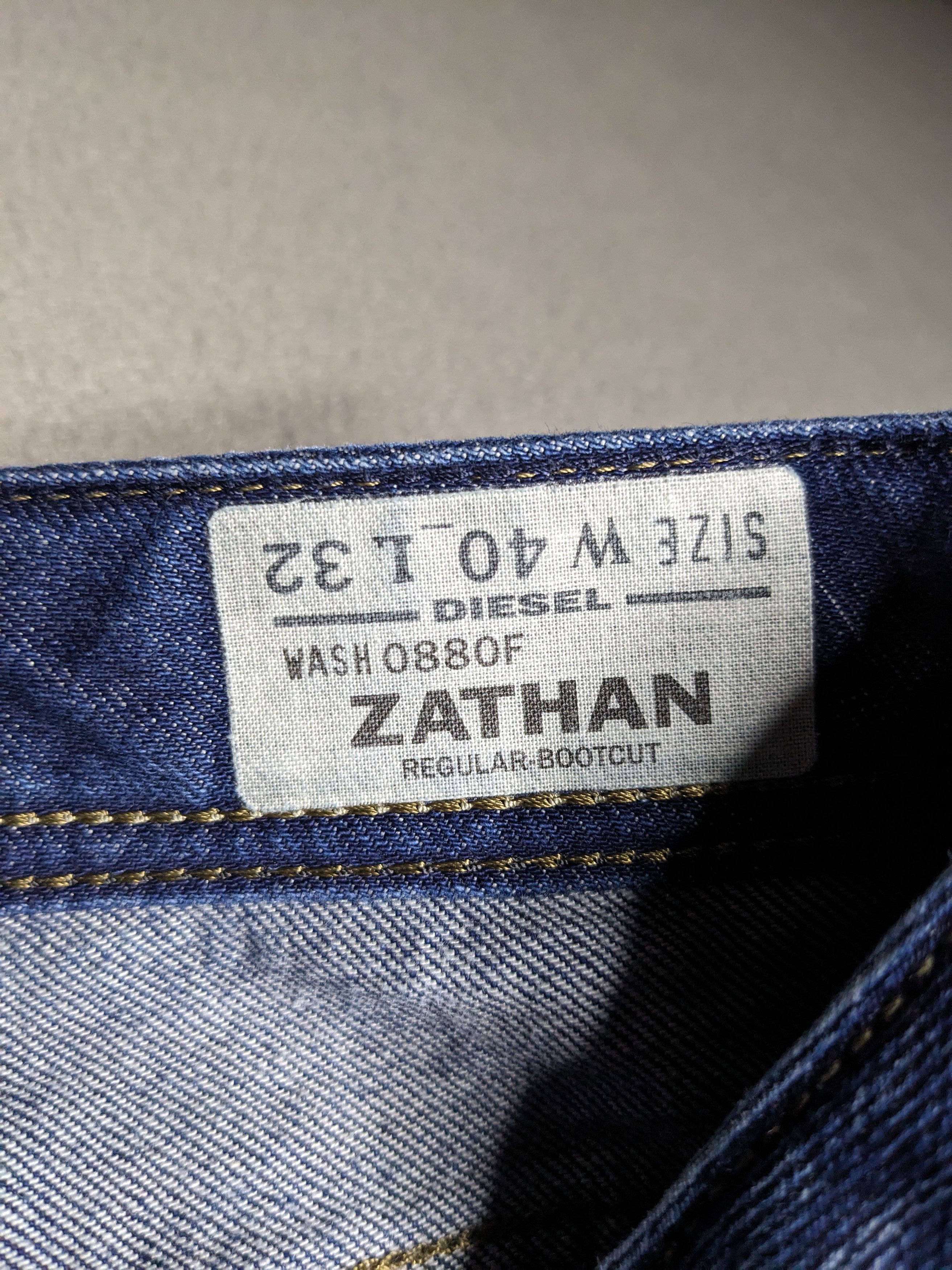 Diesel Diesel Zathan Jeans Mens 42x28 Blue Dark Wash Bootcut Italy Size US 42 / EU 58 - 14 Thumbnail