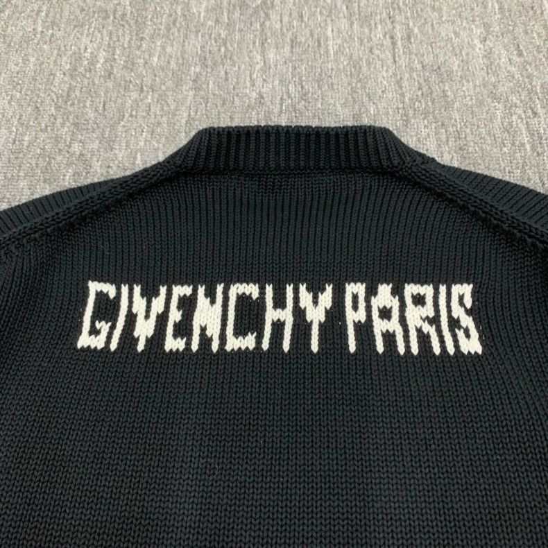 Givenchy Givenchy Black Large Logo Destroyed Knit Sweater, Size XL Size US XL / EU 56 / 4 - 5 Thumbnail