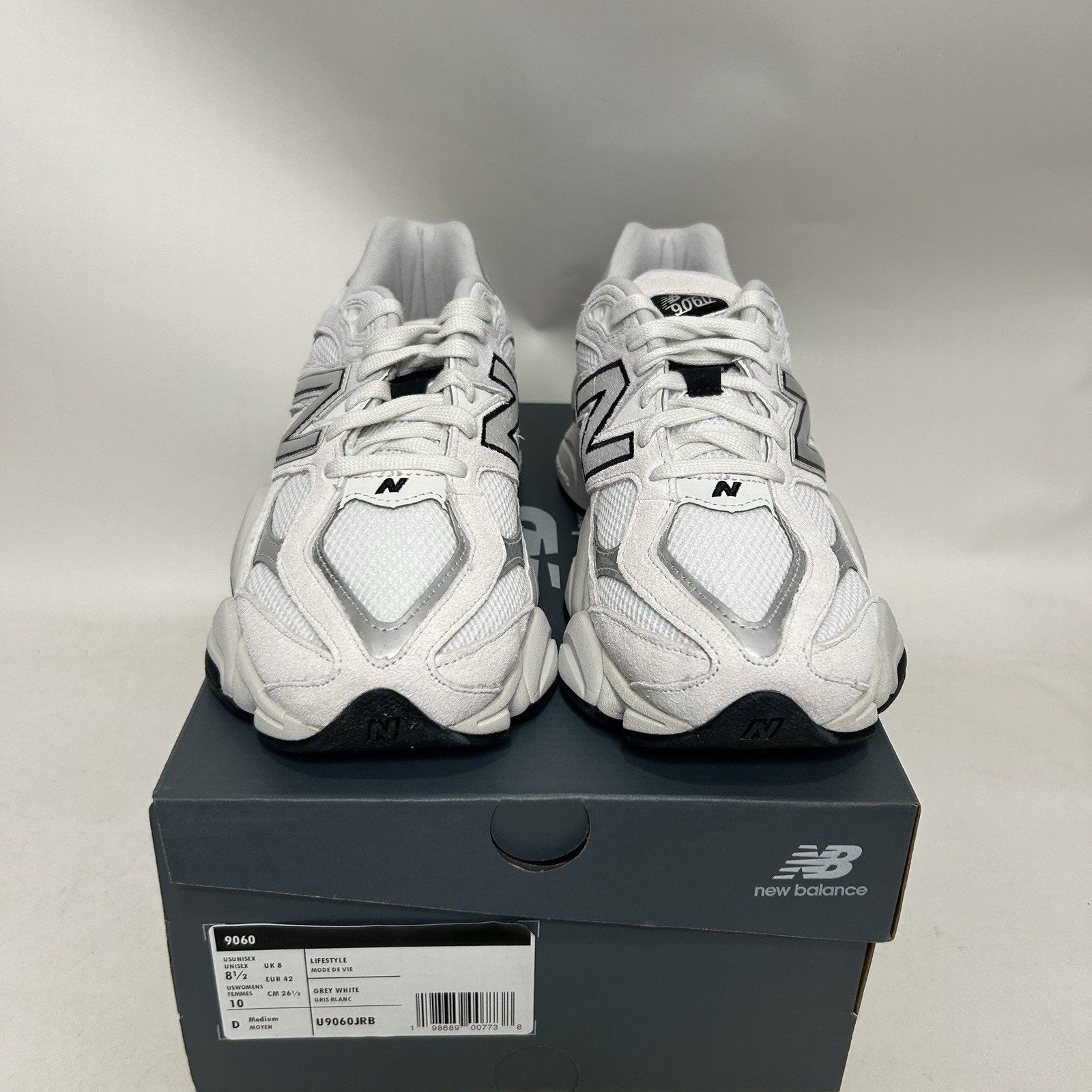 New Balance New Balance 9060 'White Black Metallic Silver' U9060JRB Size US 8.5 / EU 41-42 - 2 Thumbnail