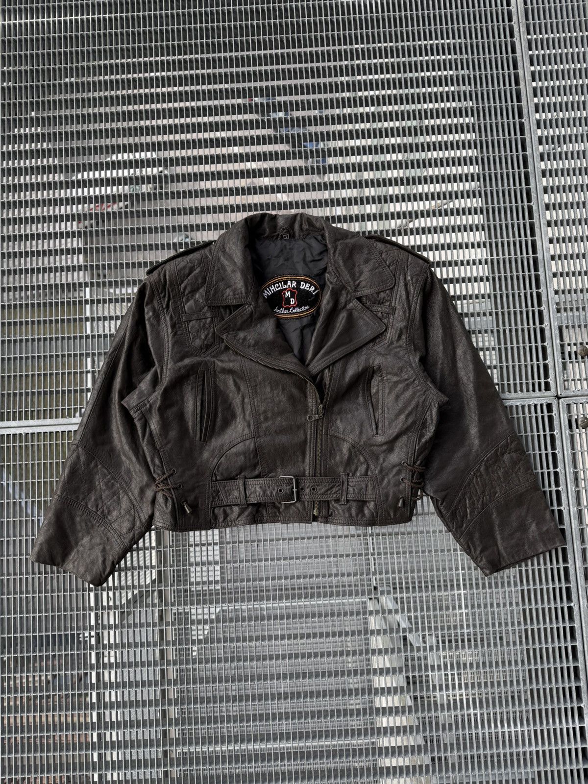 Genuine Leather Avant-garde Cropped Lamp Leather Jacket Size L / US 10 / IT 46 - 1 Thumbnail