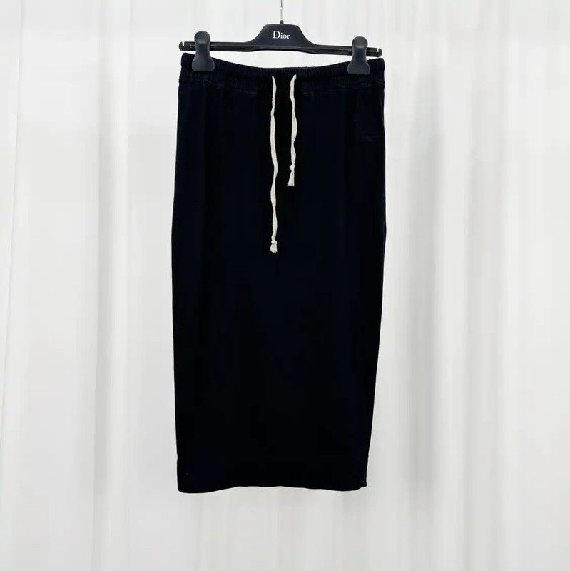 Rick Owens Rick Owens Black Cotton Midi Skirt for Women 0089 Size 22" - 1 Thumbnail