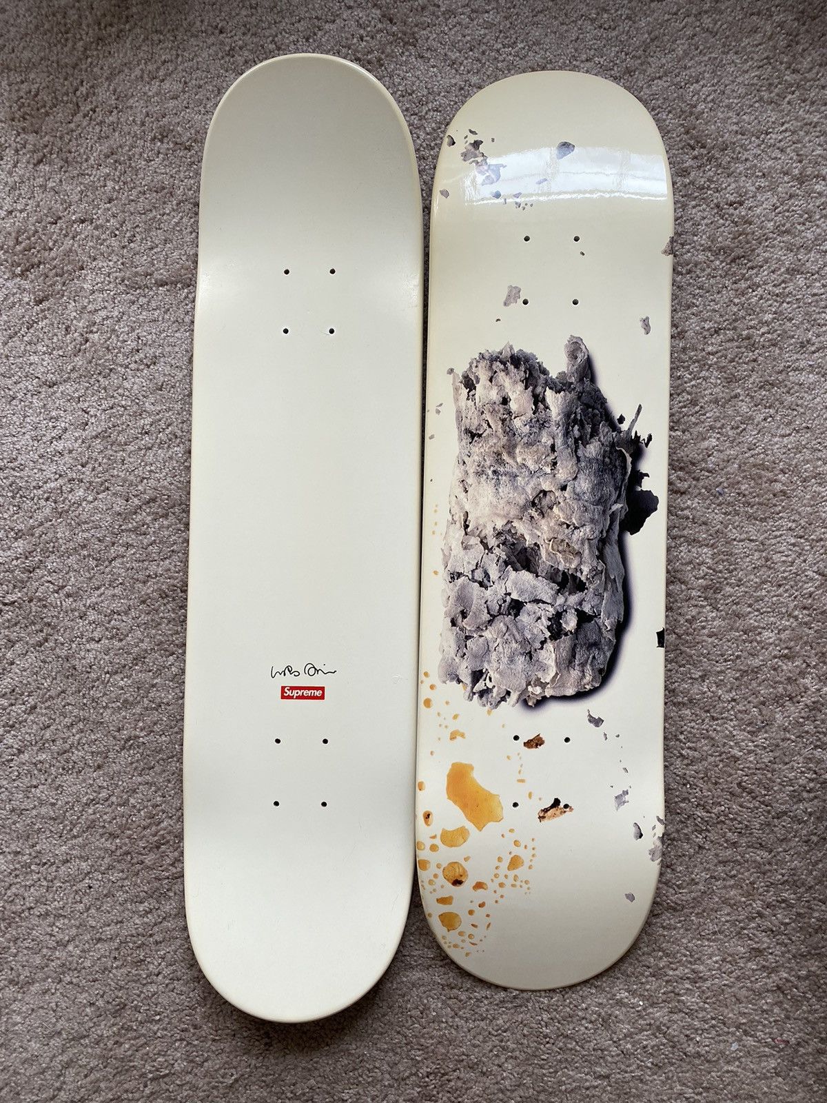 Supreme Urs Fischer skate deck set toasted fried baked - krearack.com