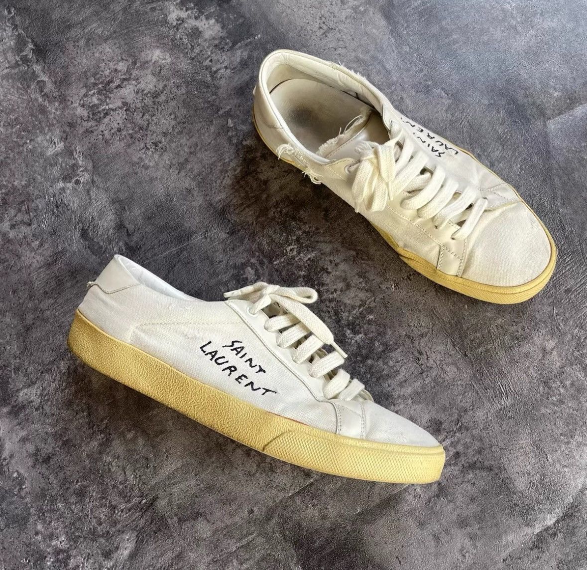 Saint Laurent Paris Saint Laurent Paris Distressed Sneakers Size US 8 / EU 41 - 2 Thumbnail