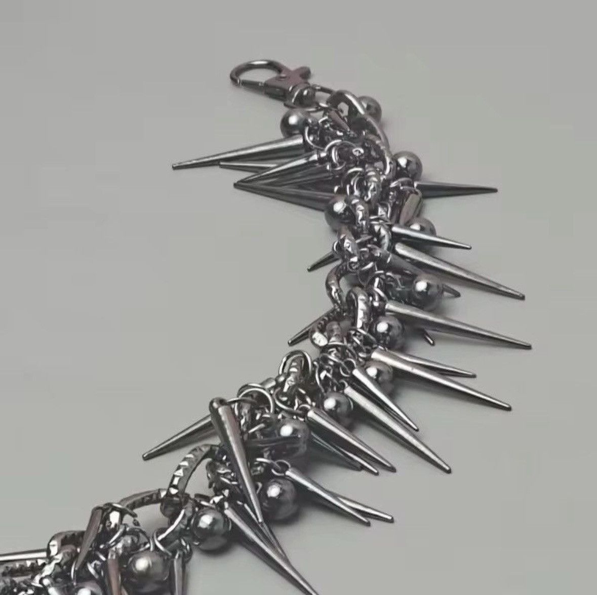Vintage Black Gun Plated Rivet Metal Pants Chain Size ONE SIZE - 5 Thumbnail