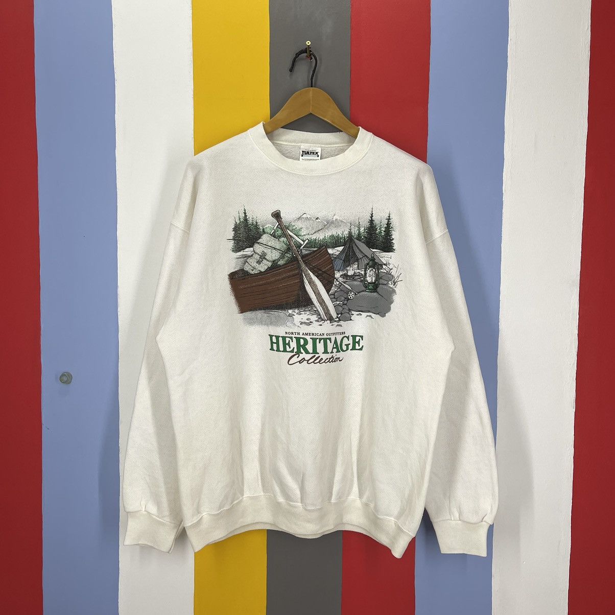Tultex 90s Vintage NORTH AMERICAN OUTFITTERS Sweatshirt #1466/AY Size US XL / EU 56 / 4 - 1 Thumbnail