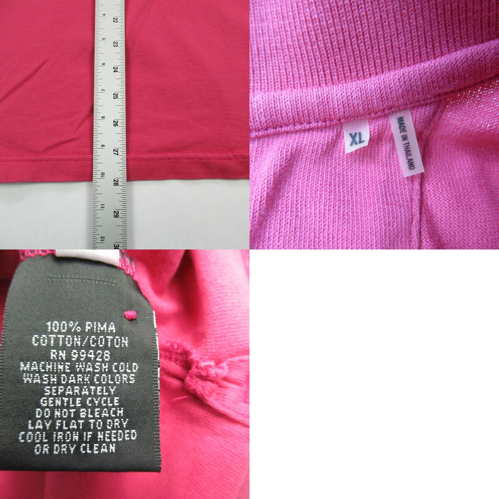 BUGATCHI BUGATCHI Polo Shirt Adult XL Pink Short Sleeve Button Up Golf Casual Lightweight Mens Size US XL / EU 56 / 4 - 8 Thumbnail