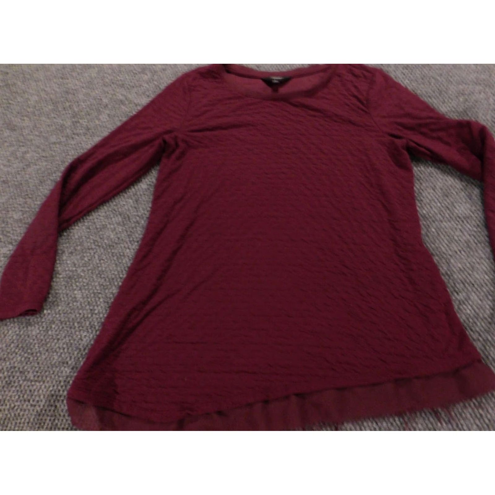 Vintage Simply Vera Vera Wang Blouse Women L Purple Crew Neck Pullover Modal Rayon Stretch Regular Classic Short/Sleeve? Size L / US 10 / IT 46 - 3 Thumbnail
