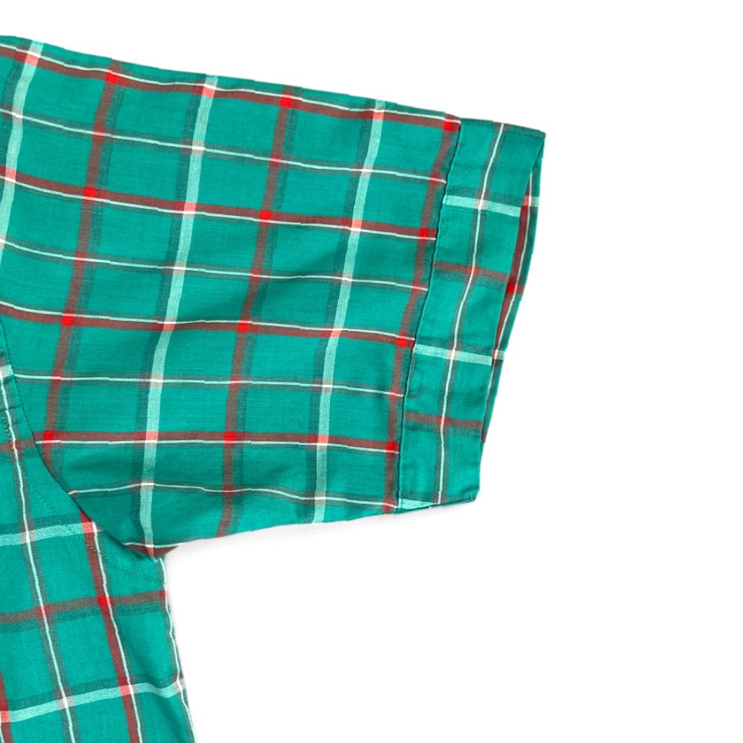 Vintage VINTAGE Manhattan Shirt Adult MEDIUM Green Plaid Button-Down Natural USA 80s Manhattan Mens Shirt Size US M / EU 48-50 / 2 - 6 Thumbnail