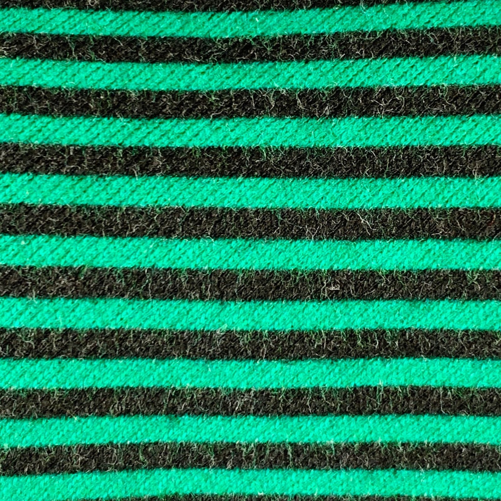 Adam Kimmel ADAM KIMMEL Green Black Stripe Cotton Skinny Tie Size ONE SIZE - 2 Thumbnail