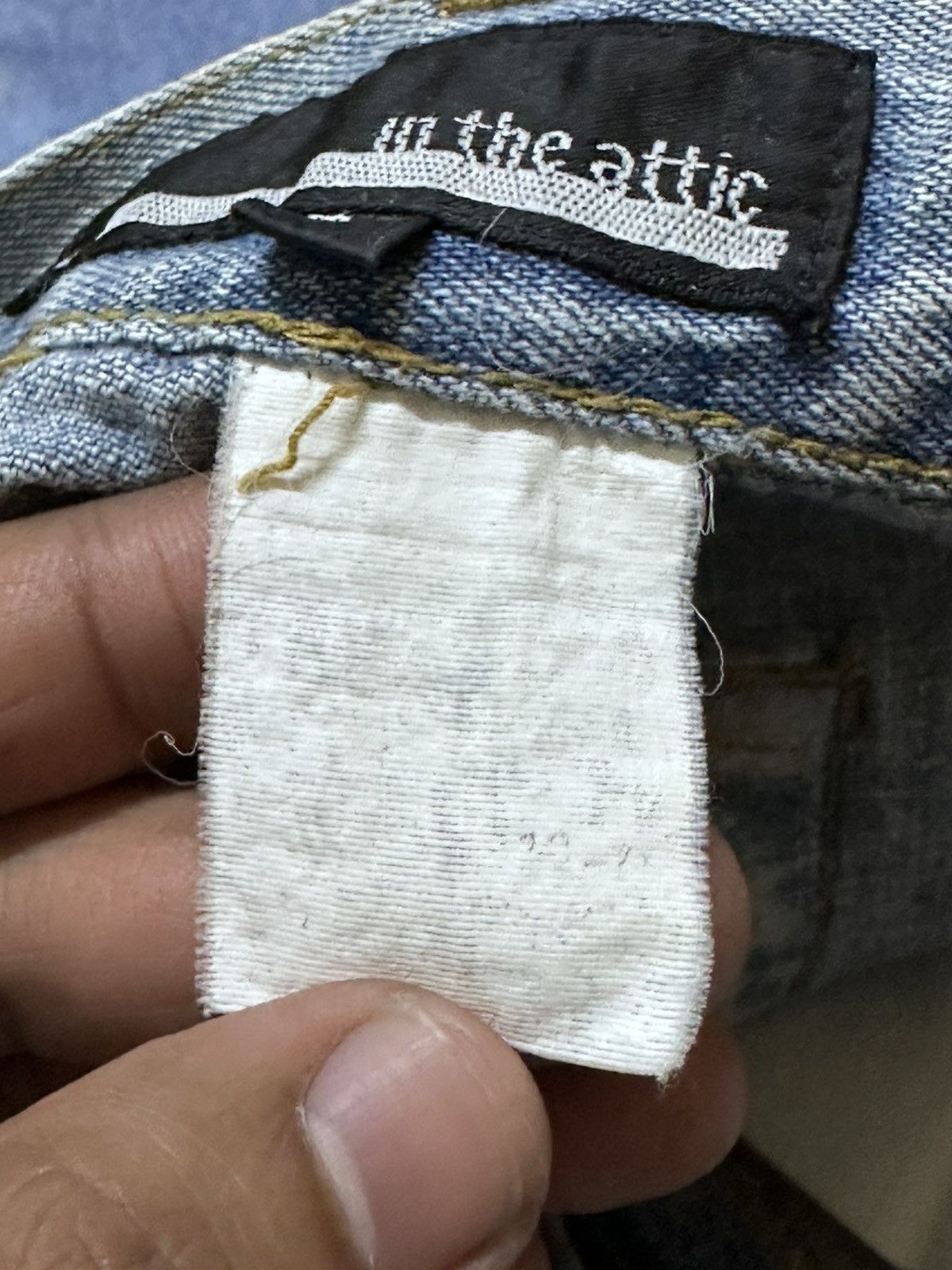 In The Attic Vintage In The Attic Mudwash Ripped Sashiko Style Denim Size US 29 - 9 Thumbnail