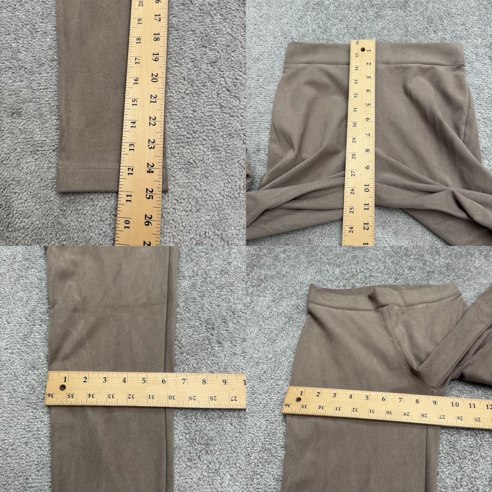 Wolford Wolford Estella Faux Suede Leggings Womens 38 US 6 Taupe Gray Velour Stretch Size 28" / US 6 / IT 42 - 8 Thumbnail