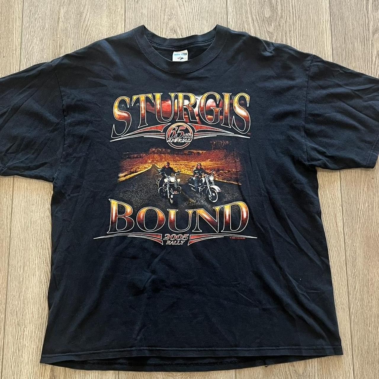 Harley Davidson Vintage Sturgis Biker Rally 65th Anniversary 2005 Tee Shirt Size US XL / EU 56 / 4 - 3 Thumbnail