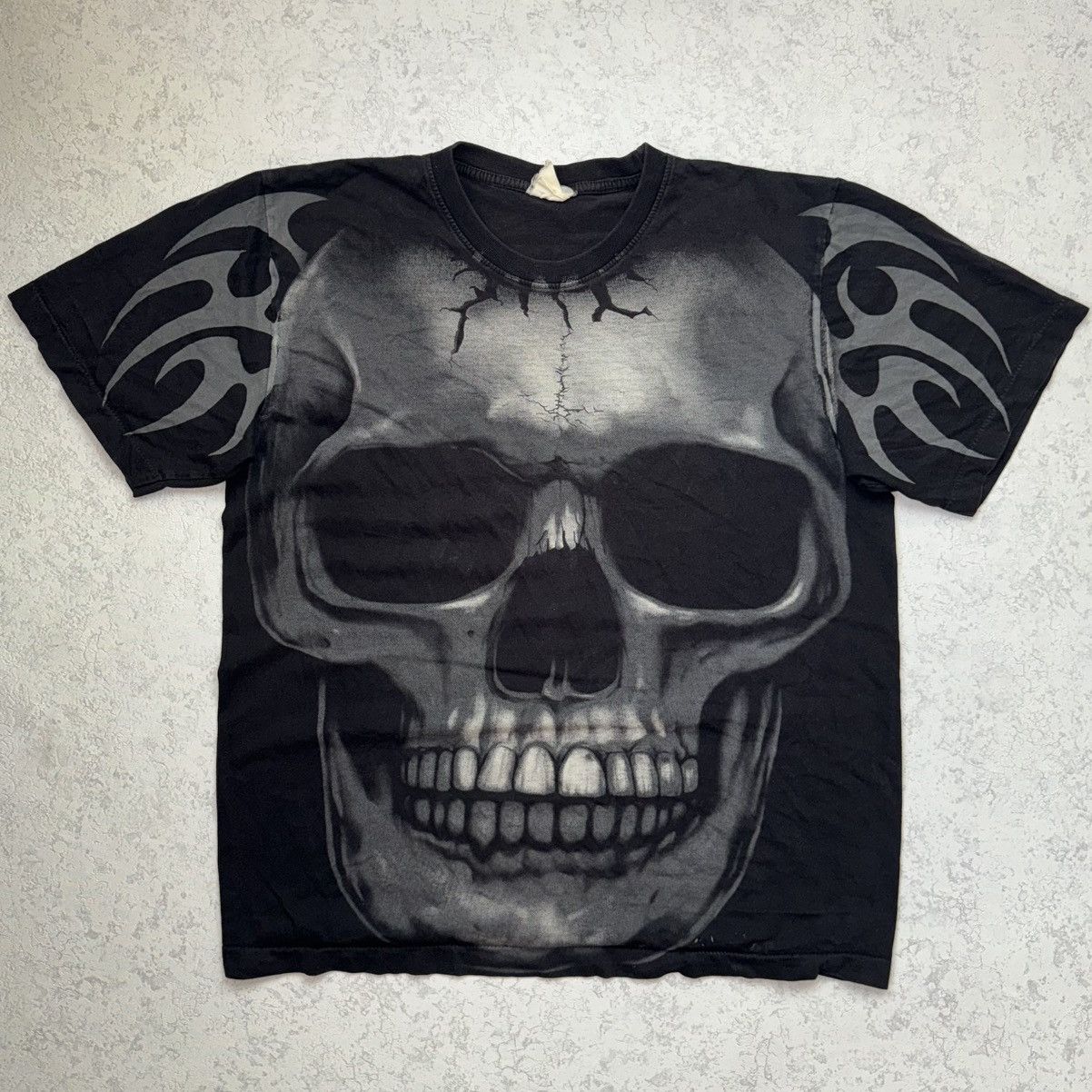 Other Vintage Single Stitch Skull All Over Print Tee T-Shirt Size US M / EU 48-50 / 2 - 2 Thumbnail