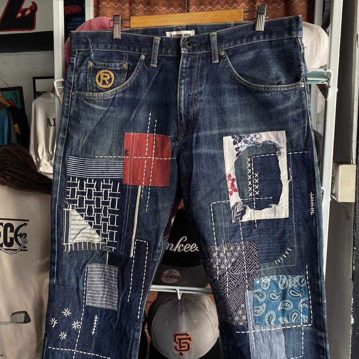 Bape Bape head crown jeans custom made boro sashiko Size US 38 / EU 54 - 10 Thumbnail