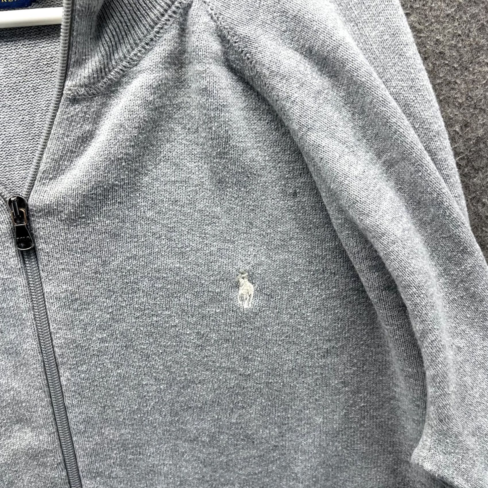 Polo Ralph Lauren Polo Ralph Lauren Sweater Mens L Gray Full Zip Mock Neck Knit Pony Logo Bomber Size US L / EU 52-54 / 3 - 7 Thumbnail