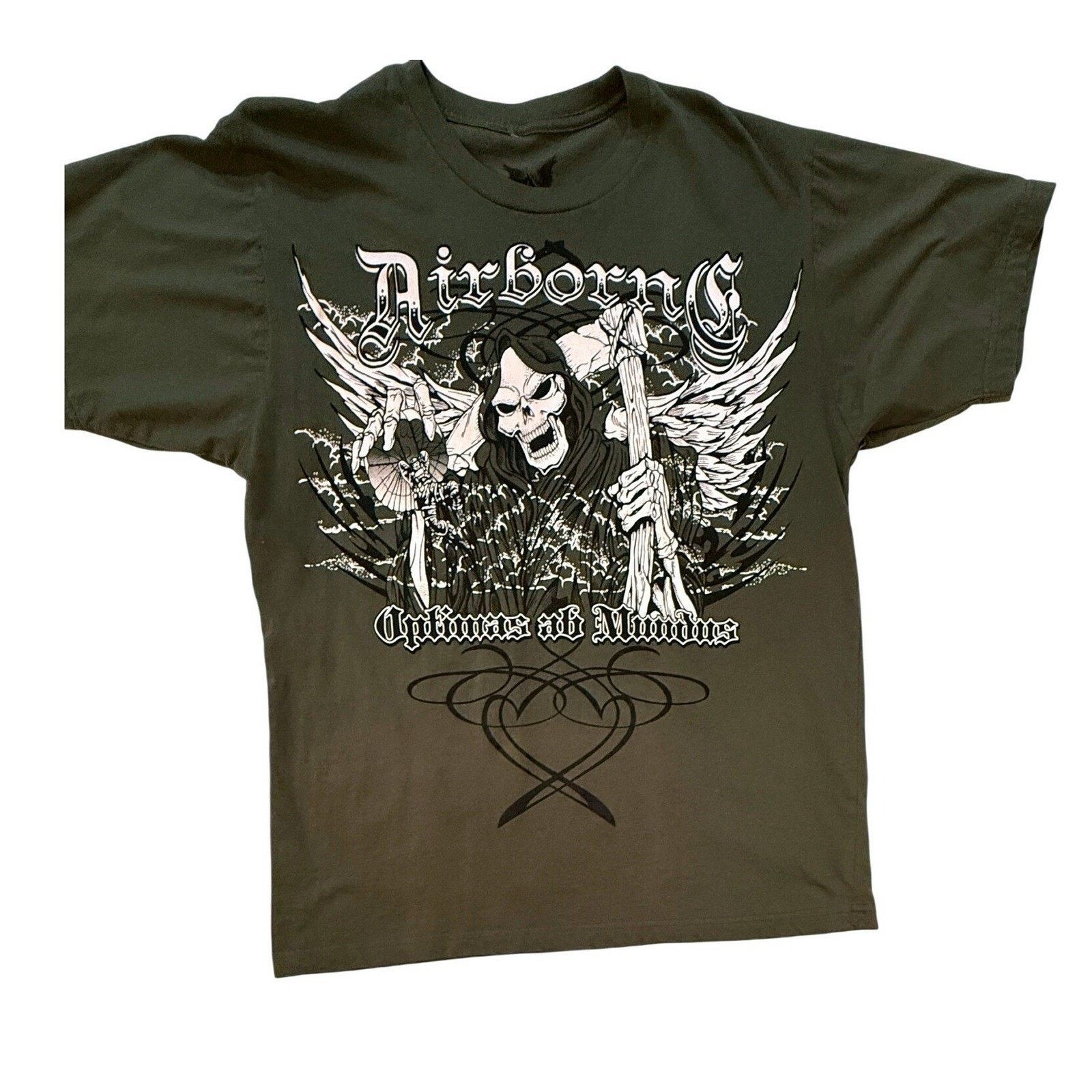& Other Stories Appprime Airborne T-Shirt Mens L Skull Gothic Y2K Streetwear Size US L / EU 52-54 / 3 - 1 Thumbnail
