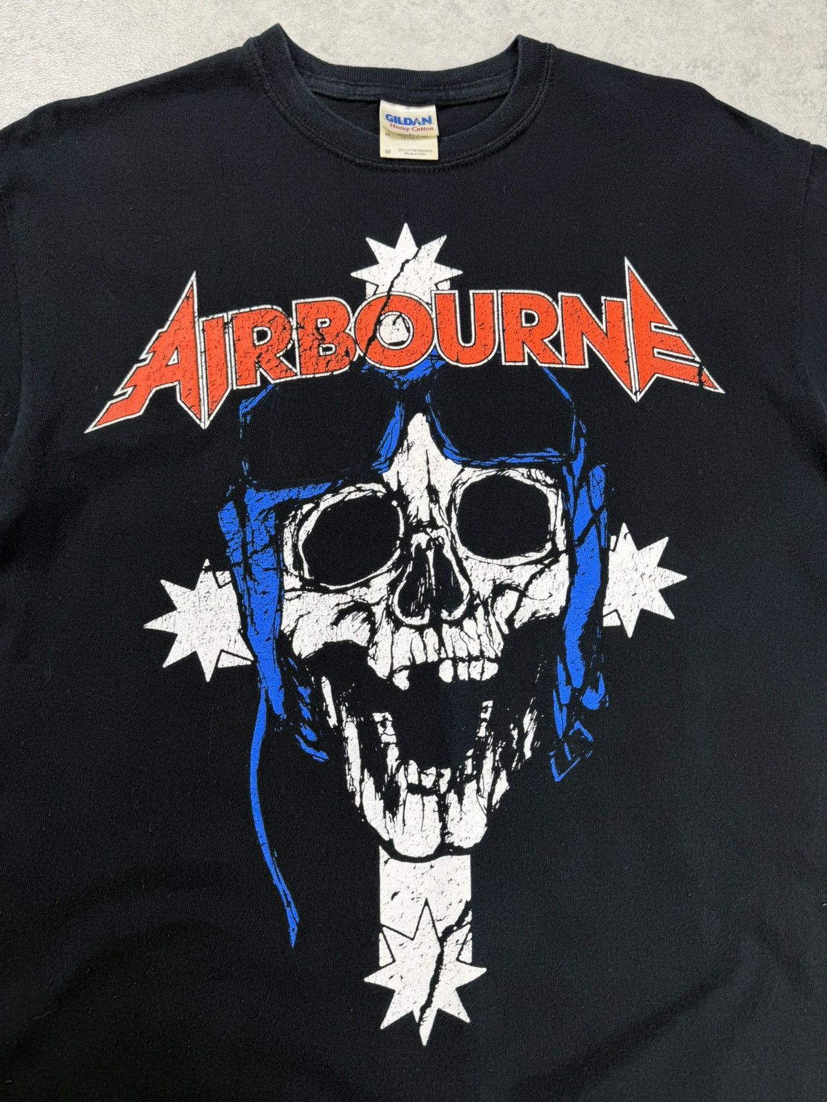 Vintage Airbourne Band T-Shirt Skull Graphic Black Rock Metal Tee Size US M / EU 48-50 / 2 - 2 Thumbnail
