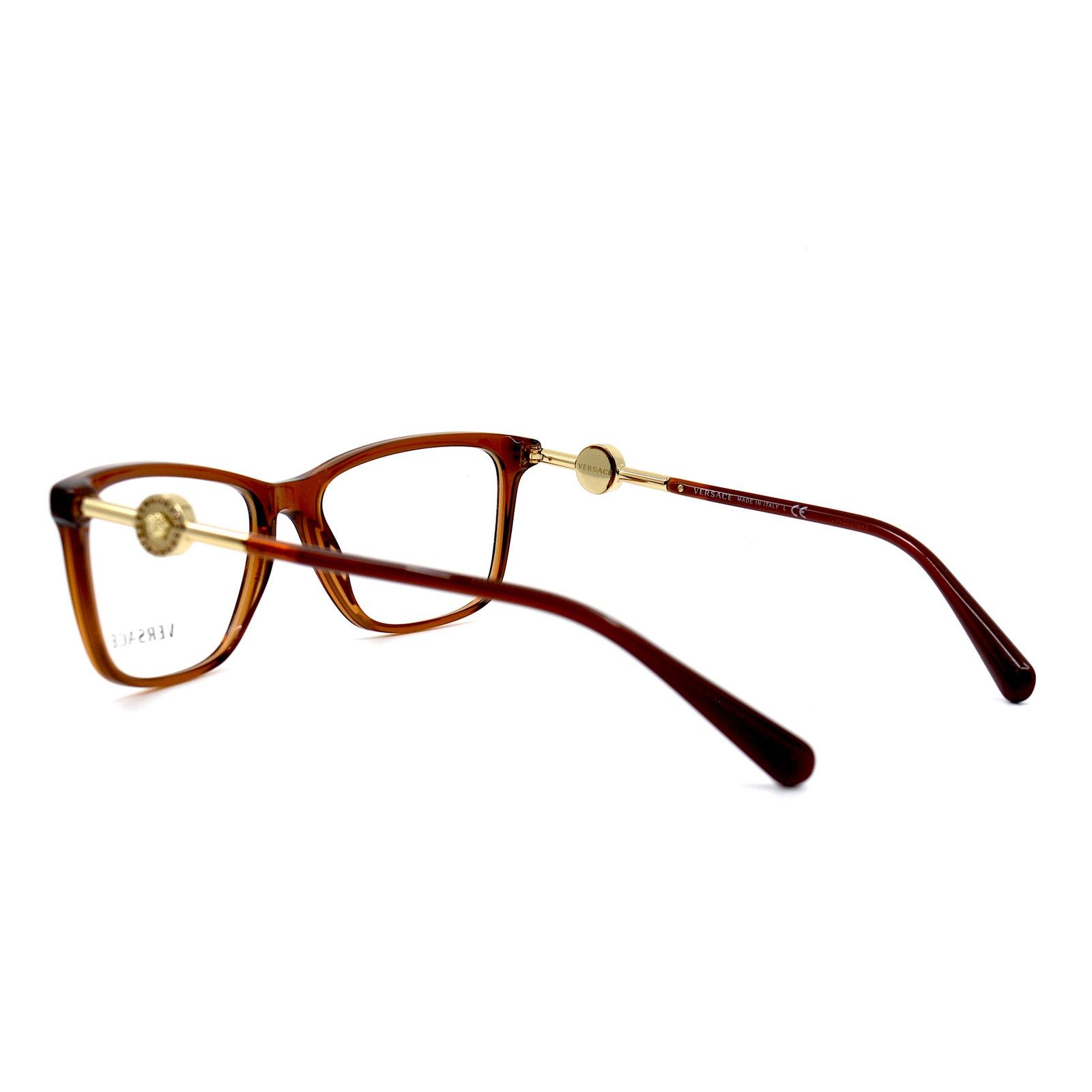 Versace NEW VERSACE VE3299B 5324 TRANSPARENT BROWN EYEGLASSES FRAME Size ONE SIZE - 6 Thumbnail