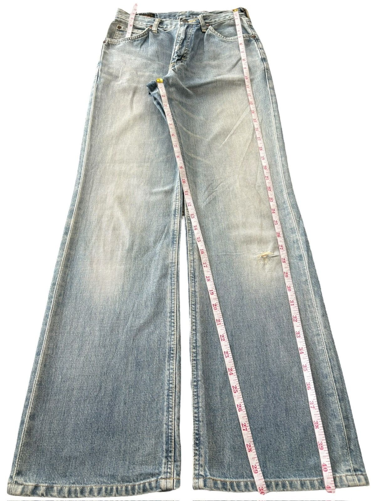 Lee Vintage 90s Lee Riders Faded Distressed Flare Jeans Size 29" - 11 Thumbnail