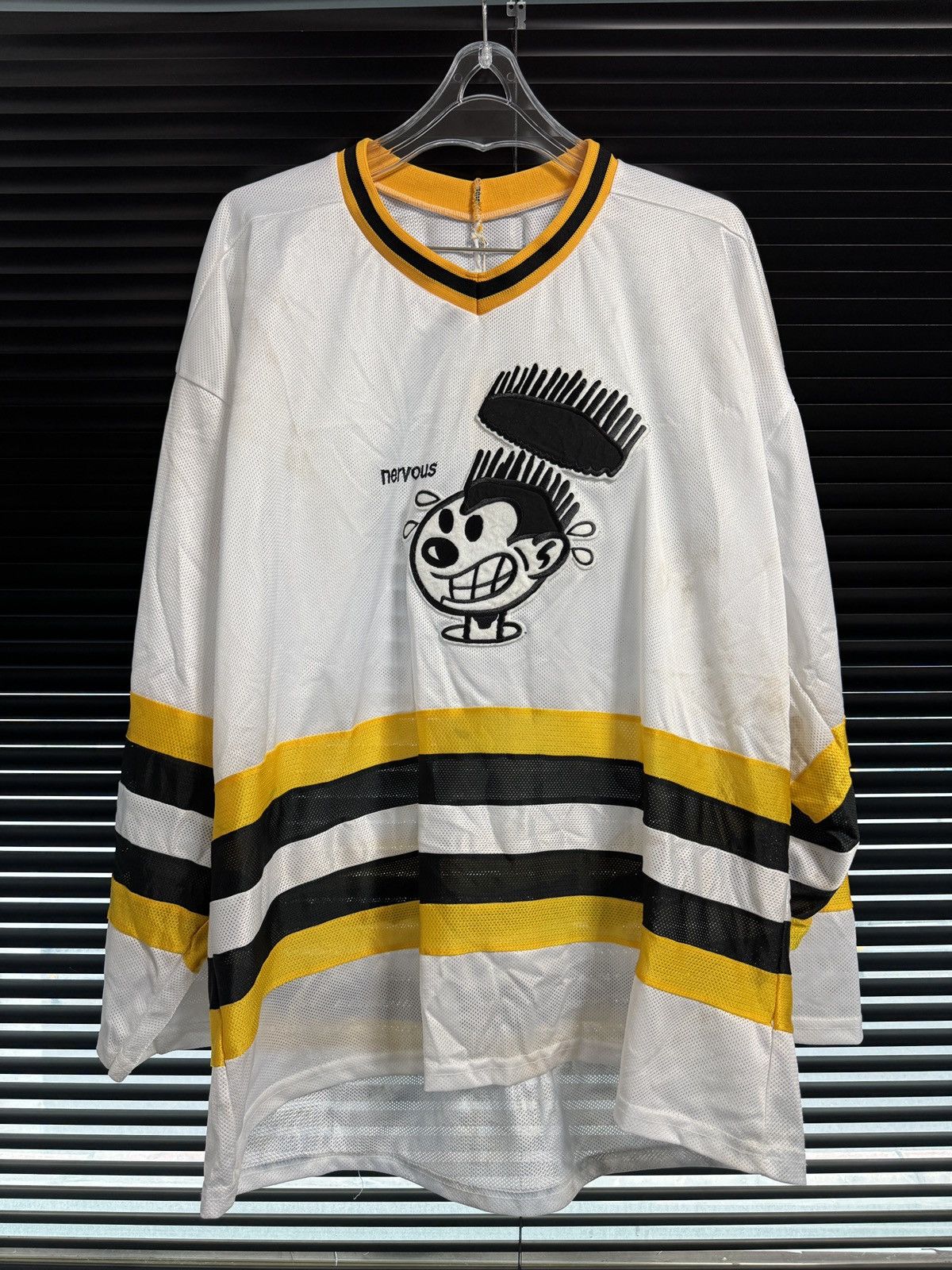 Vintage Vintage 90s Nervous Records Hockey Jersey Size US XL / EU 56 / 4 - 1 Thumbnail