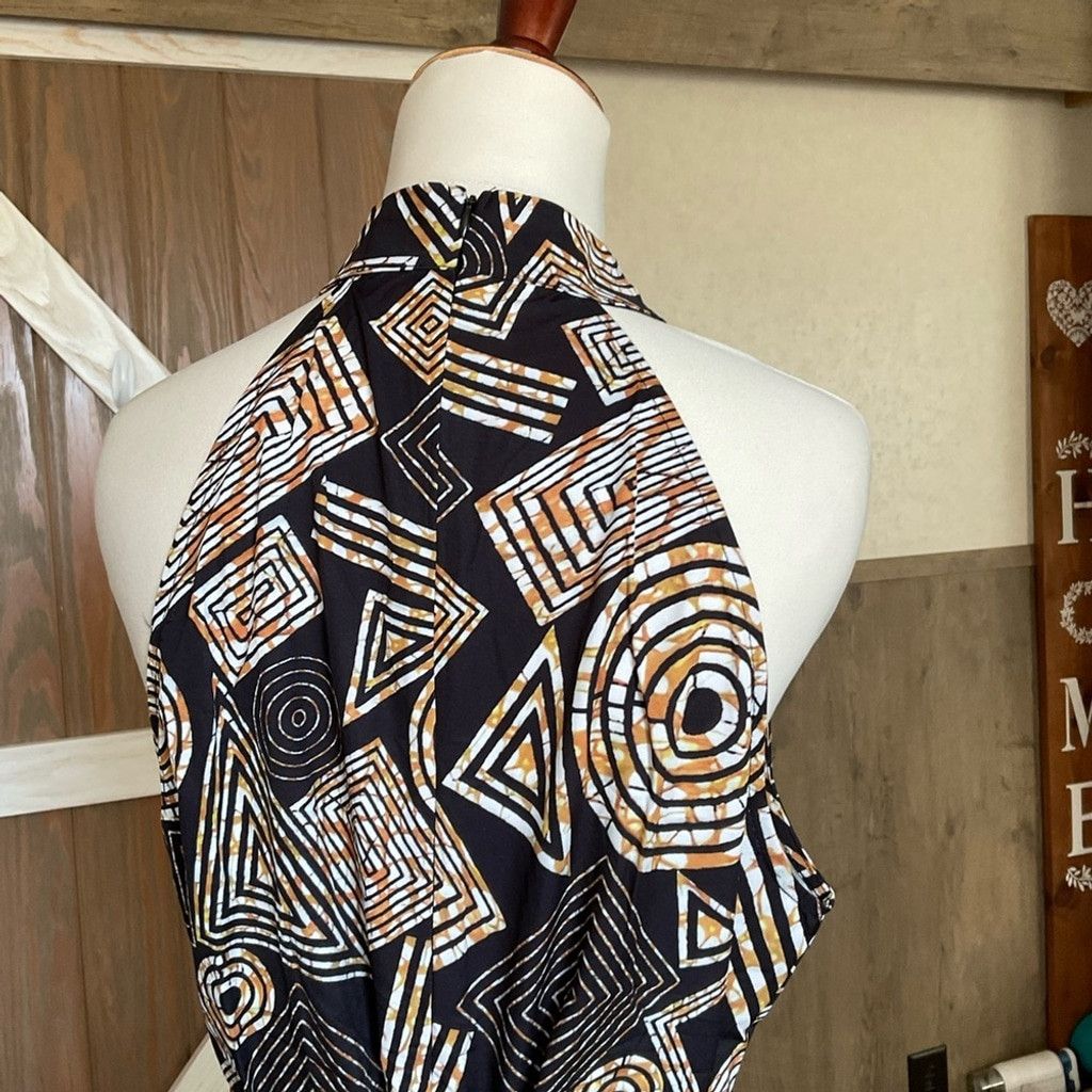 Porsche Design Geometric Patterned Halter Jumper. P2P 21”. Size 1X Size 40" / US 18 - 3 Thumbnail
