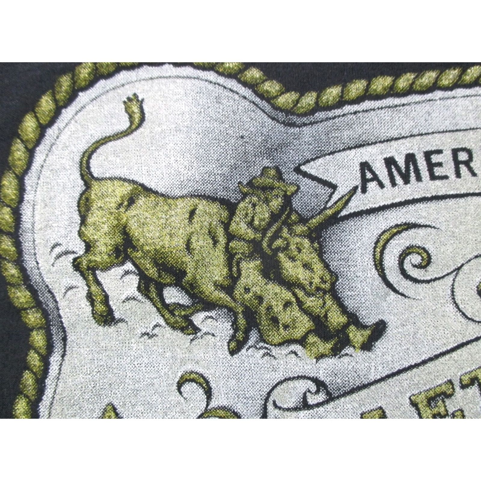 Vintage vtg 80s COWBOY LET’S RODEO T-Shirt M/L single stitch thin horse bull buckle Shirt Mens M Black 80s Cowboys Rodeo Screen Stars Size US M / EU 48-50 / 2 - 6 Thumbnail