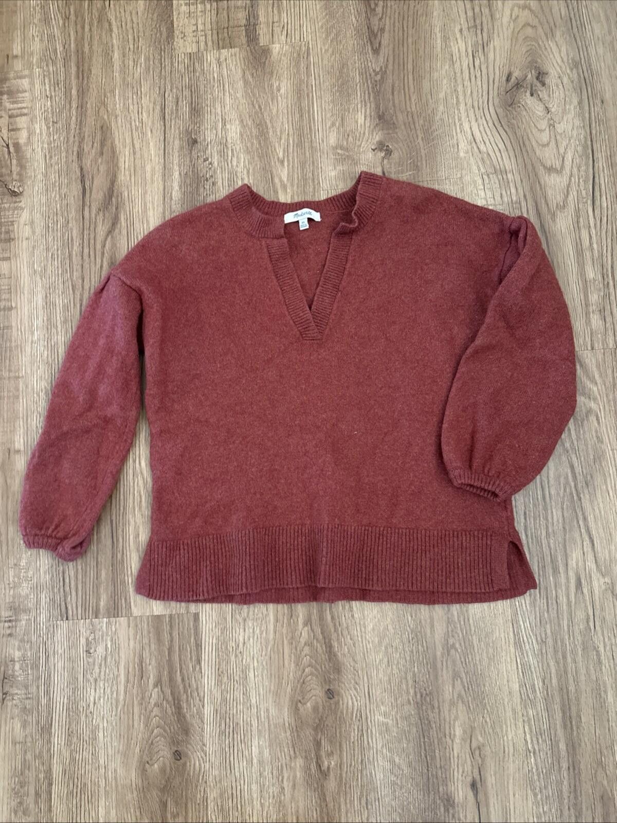 Madewell Madewell Wiltshire V-Neck Pullover Sweater rust red wool Size XS / US 0-2 / IT 36-38 - 7 Thumbnail