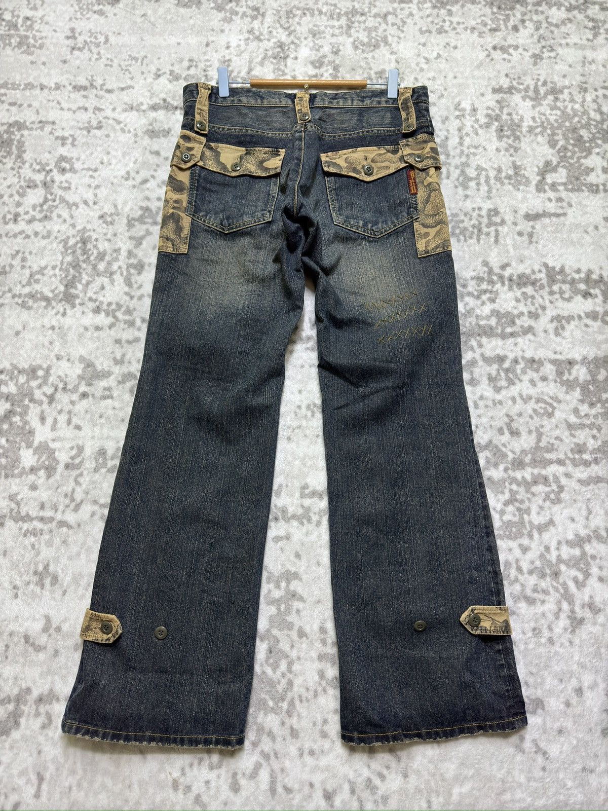 291295=Homme Vintage 291295=Homme Multi Pocket Flare Denim Camo Size US 32 / EU 48 - 2 Thumbnail