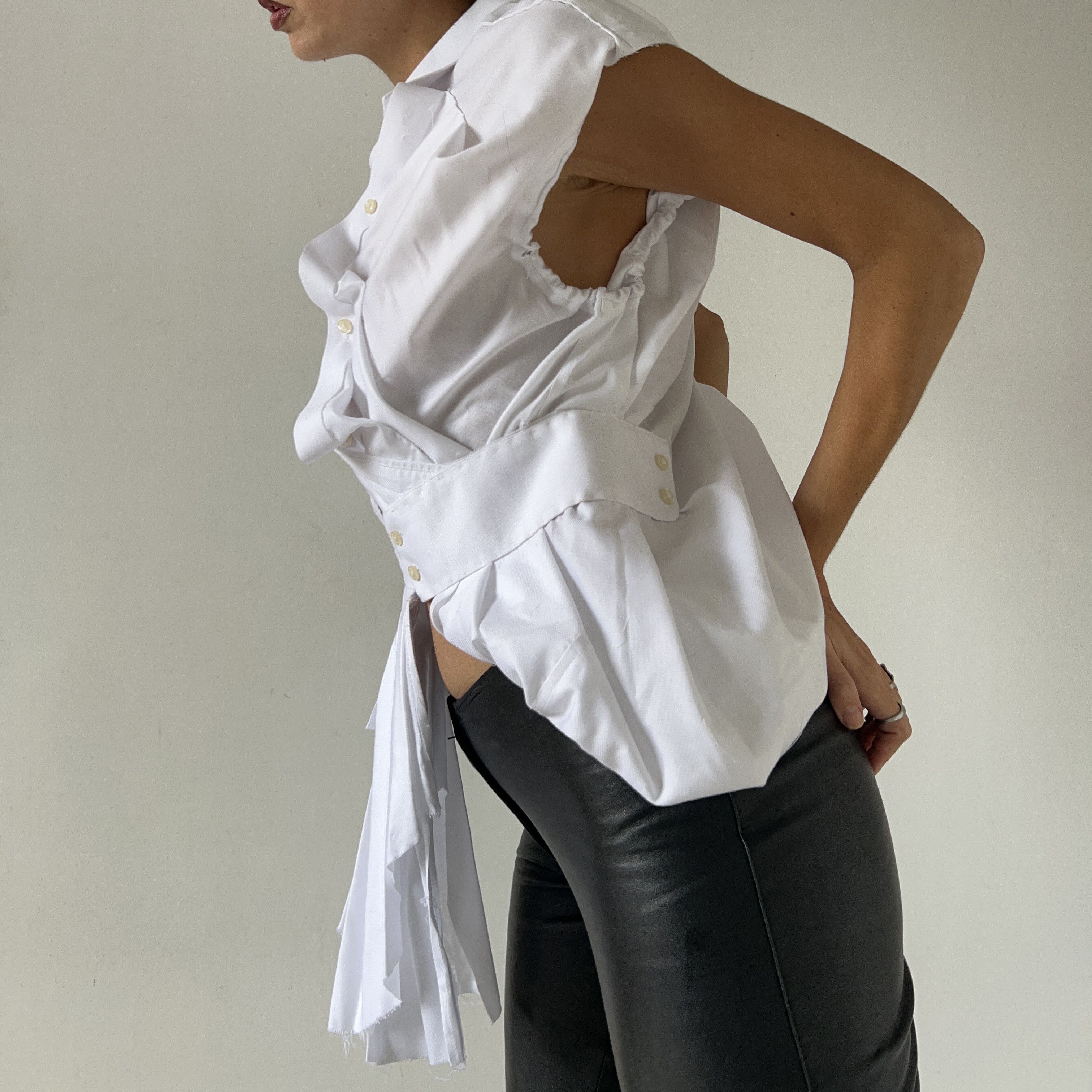 Deconstructed Upcycled Avant Garde Shirt