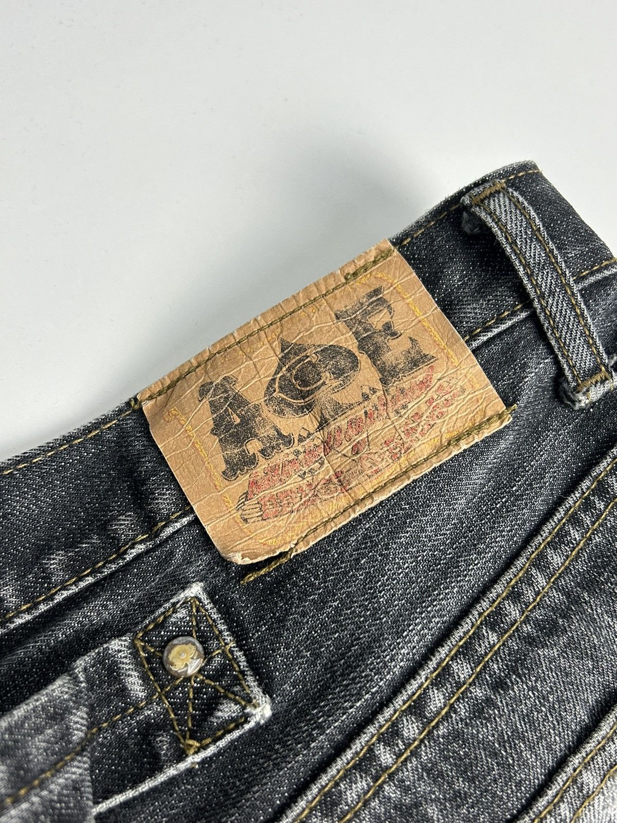 Japanese Brand Vintage Japanese Selvedge Denim Jeans Cinch Back Distressed Size US 31 - 14 Thumbnail