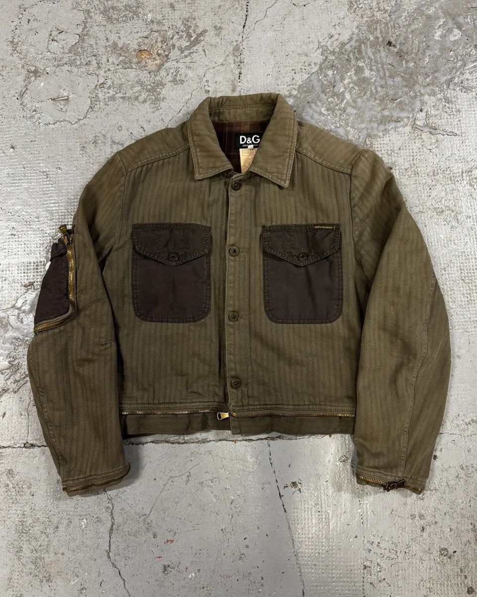 Dolce & Gabbana AW2003 Dolce & Gabbana Khaki Multi-Zip Cargo Jacket Size US M / EU 48-50 / 2 - 2 Thumbnail
