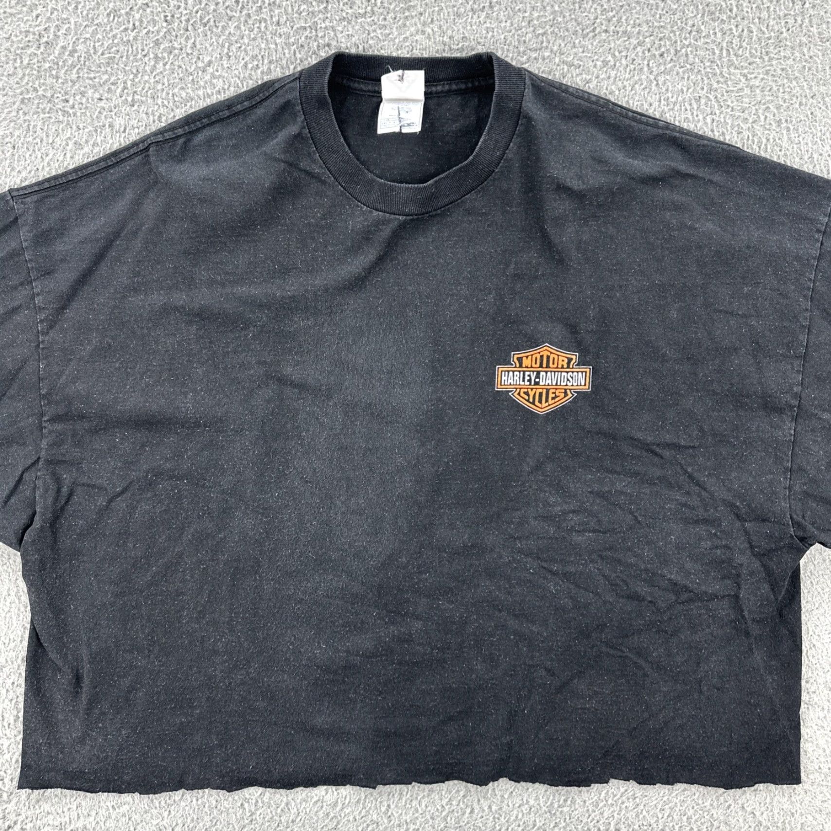 Harley Davidson VINTAGE Harley-Davidson T-Shirt Shirt Cropped Black 3XL Mens Crew Neck Short Sleeve Activewear Apparel Alstyle Size US XXL / EU 58 / 5 - 4 Thumbnail