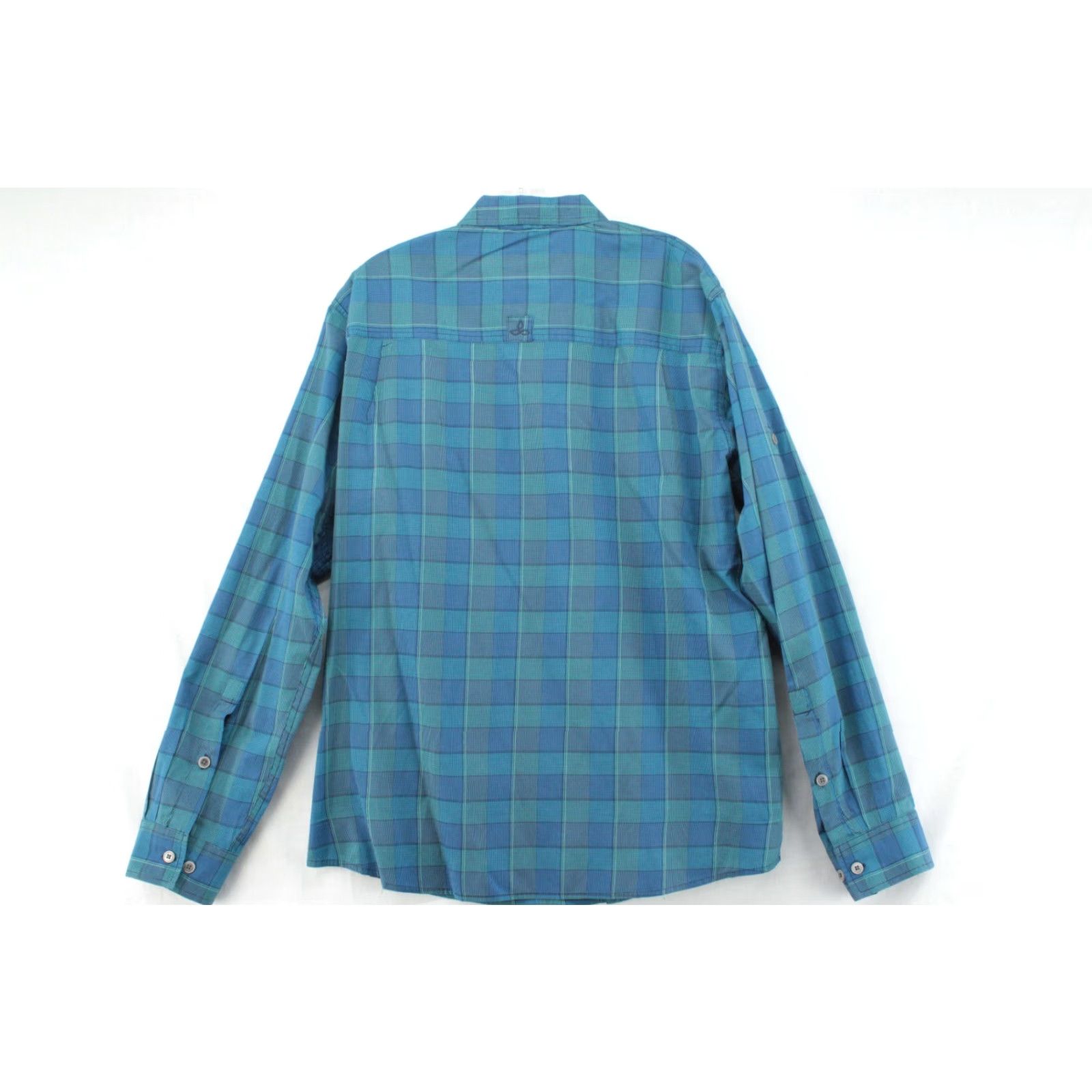 Prana prAna Shirt Men XL Blue Plaid Long Sleeve Button-Up Hiking Outdoors Roll Tab Size US XL / EU 56 / 4 - 7 Thumbnail