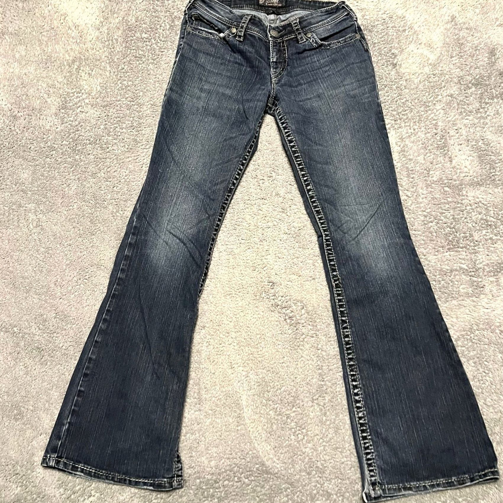 Silver Jeans Co. Silver Jeans Womens 29 x 32 Suki Surplus Western Blue Denim Pants Bootcut Womens Medium? Size 29" - 5 Thumbnail