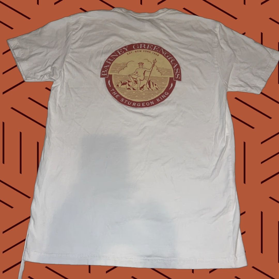 Next Level Barney’s Sturgeon King Logo Shirt Medium White Crew Neck Short Sleeve Next Level Men M Retro Graphic Print Delicatessen Deli Rare Vintage? Size US M / EU 48-50 / 2 - 1 Thumbnail