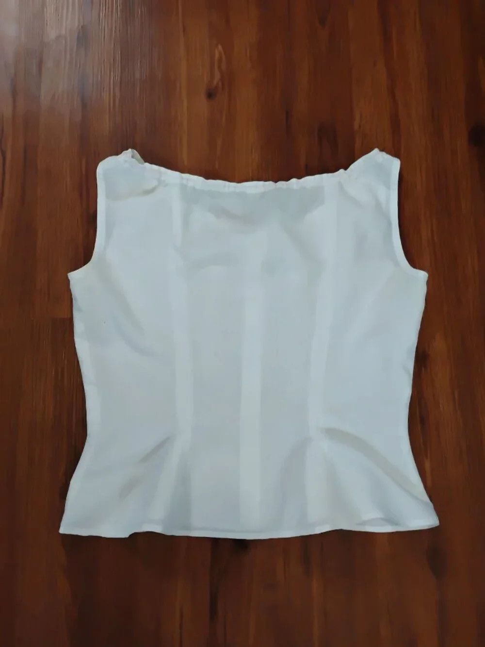 Other Vintage Cinch Collar Red Ribbon Blouse Crop Top Sleeveless Size M / US 6-8 / IT 42-44 - 3 Thumbnail