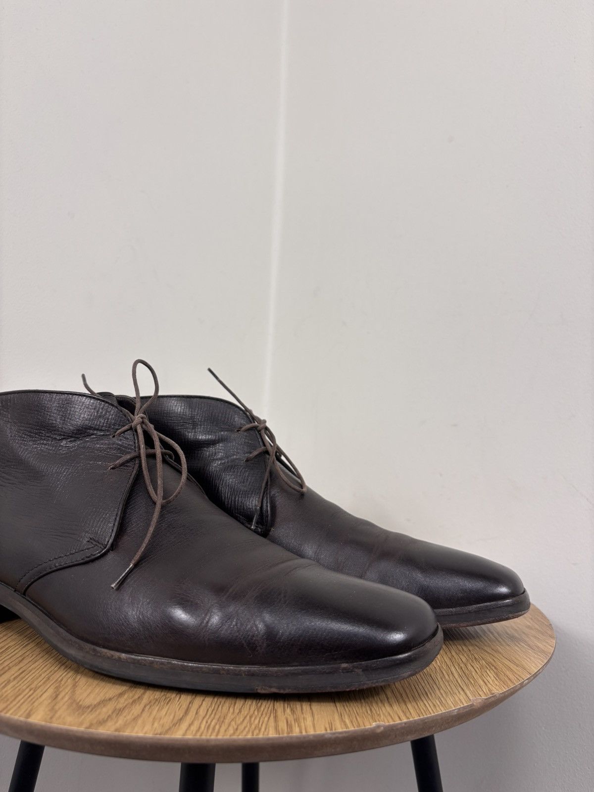 Ermenegildo Zegna Ermenegildo Zegna Men’s Dark Brown Leather Chukka Boots Size US 9.5 / EU 42-43 - 4 Thumbnail