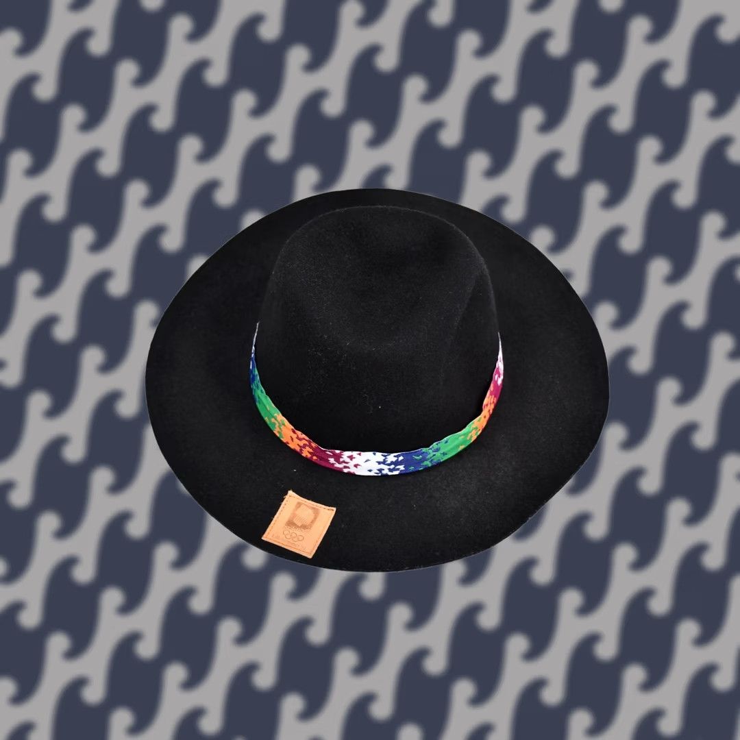 Vintage VINTAGE Lillehammer 1994 Olympic Wool Fedora Hat Mens Size L Black Wool Fedora Hat Size ONE SIZE - 1 Thumbnail