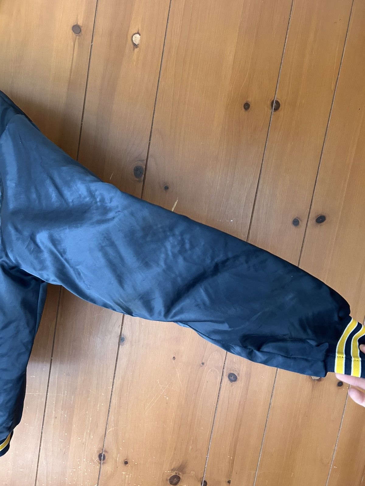 Other Vintage Notre Dame Locker Spell Out Satin Bomber Jacket - XL Size US XL / EU 56 / 4 - 12 Thumbnail
