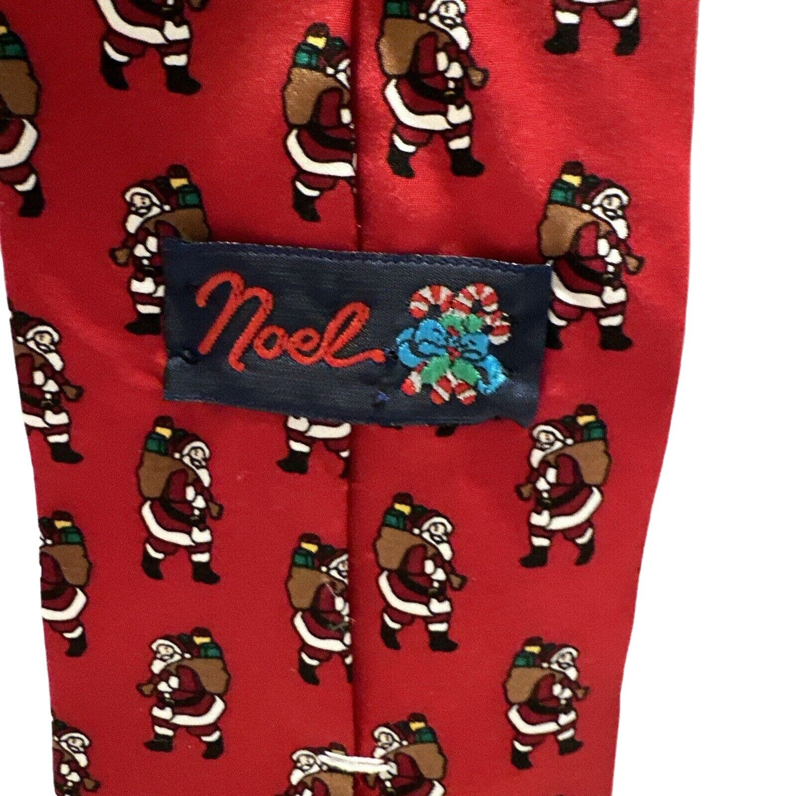NOLLEY'S Noel Holiday Christmas NeckTie Santa Claus Red 100% Silk USA Size ONE SIZE - 3 Thumbnail