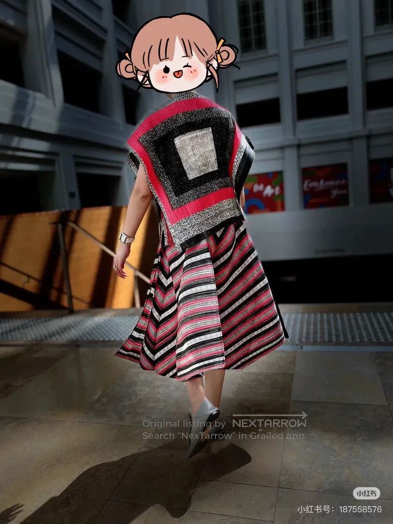 Issey Miyake Issey Miyake size:3 Color Block Skirt Size 22" - 3 Thumbnail