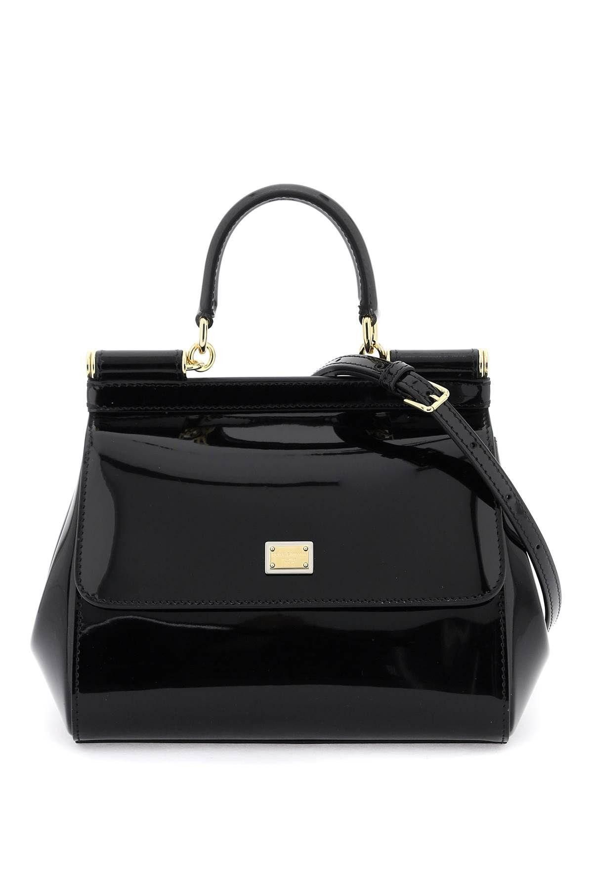 image of Dolce Gabbana Borsa A Mano 'sicily' In Vernice in Black, Women's
