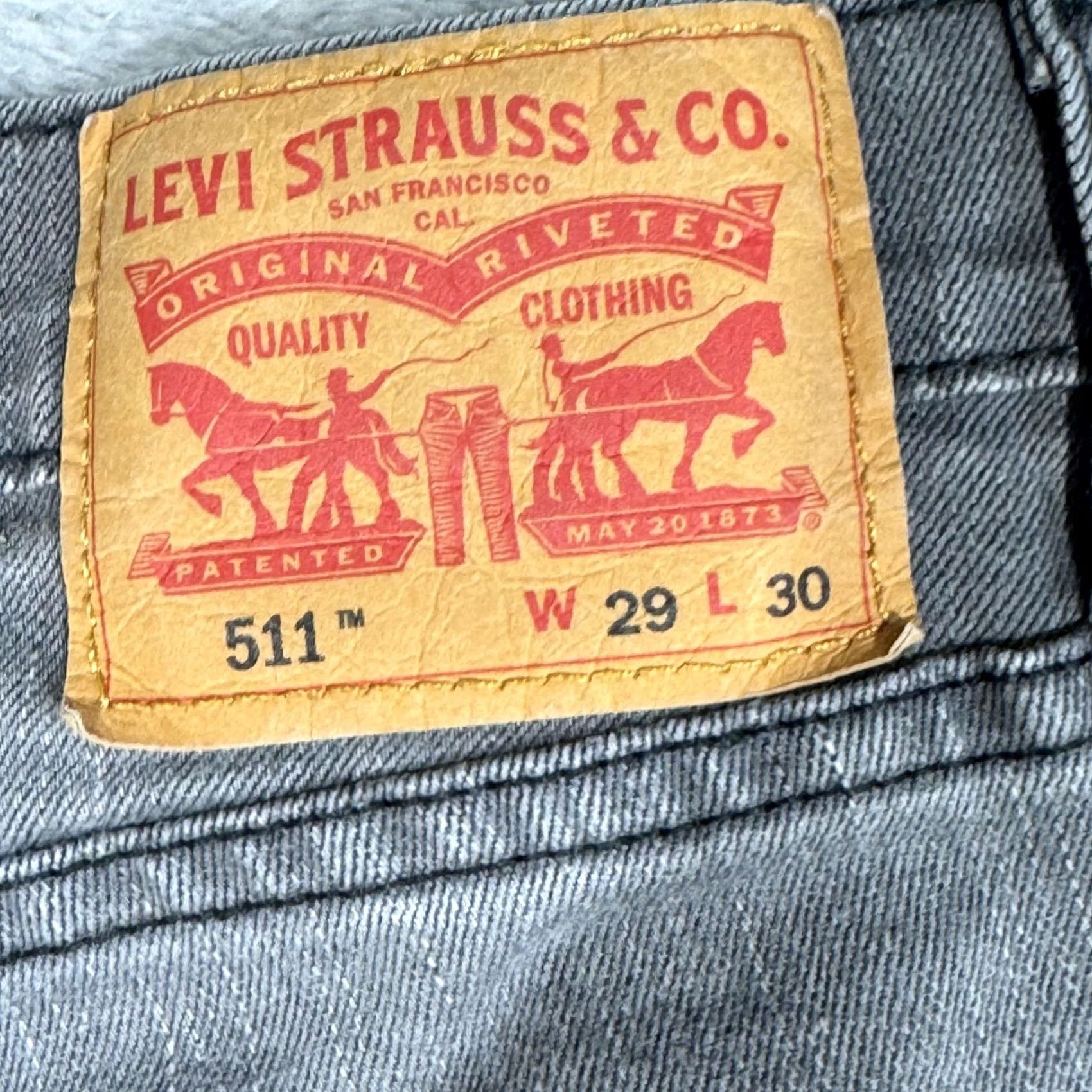 Levi's Levi's 511 Jeans Mens 29x30 Gray Slim Fit Stretch Denim Casual Modern Size US 29 - 3 Thumbnail