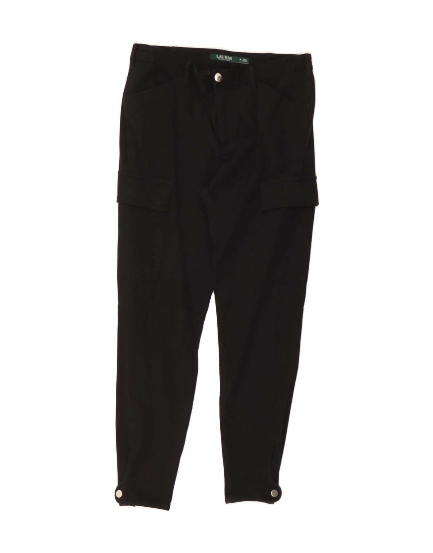 Ralph Lauren Womens Slim Cargo Trousers US 8 Medium W32 L26 Black Cotton Size 27" / US 4 / IT 40 - 1 Thumbnail