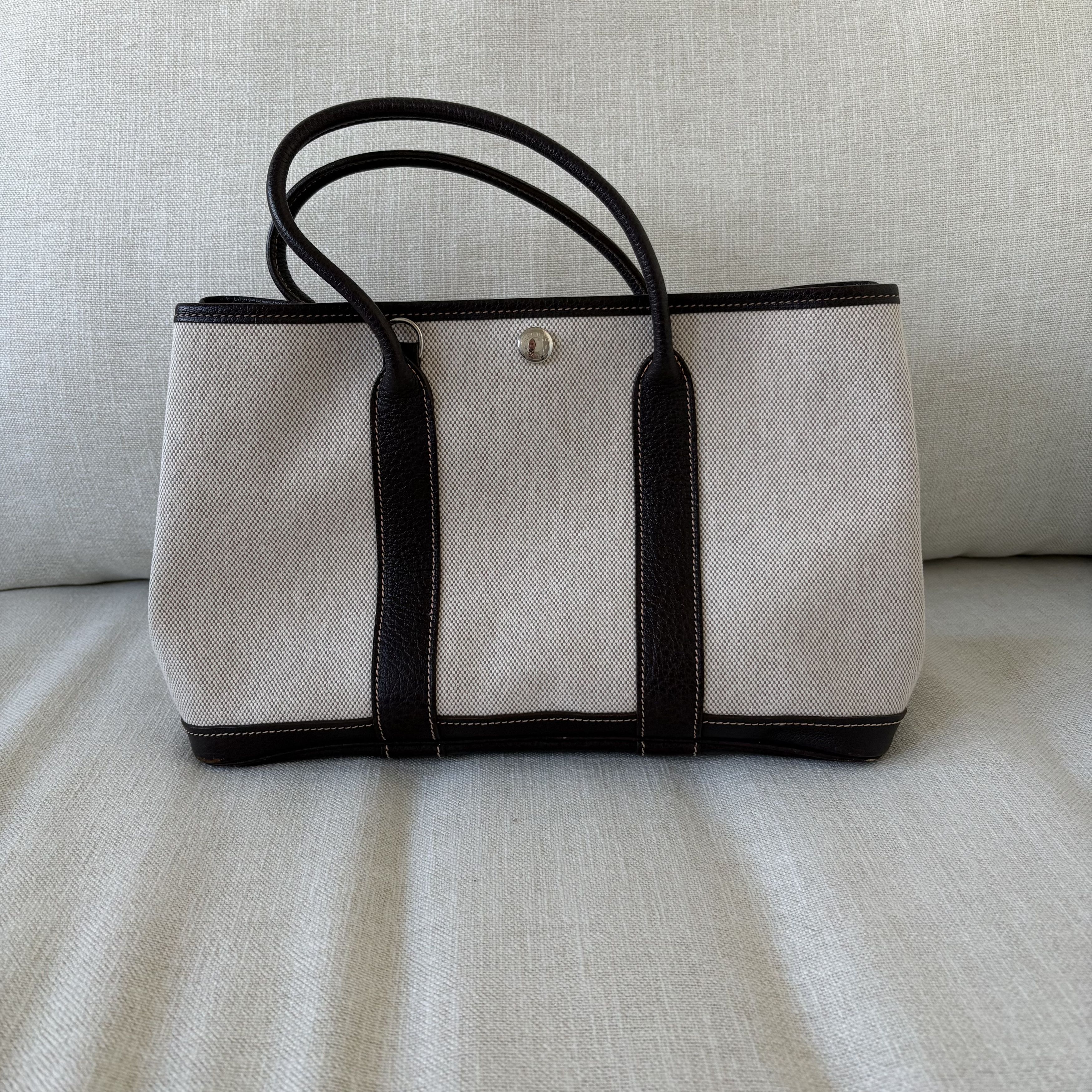 Hermes Hermès Garden Party TPM Marron Graines Toile H Buffle Size ONE SIZE - 1 Thumbnail