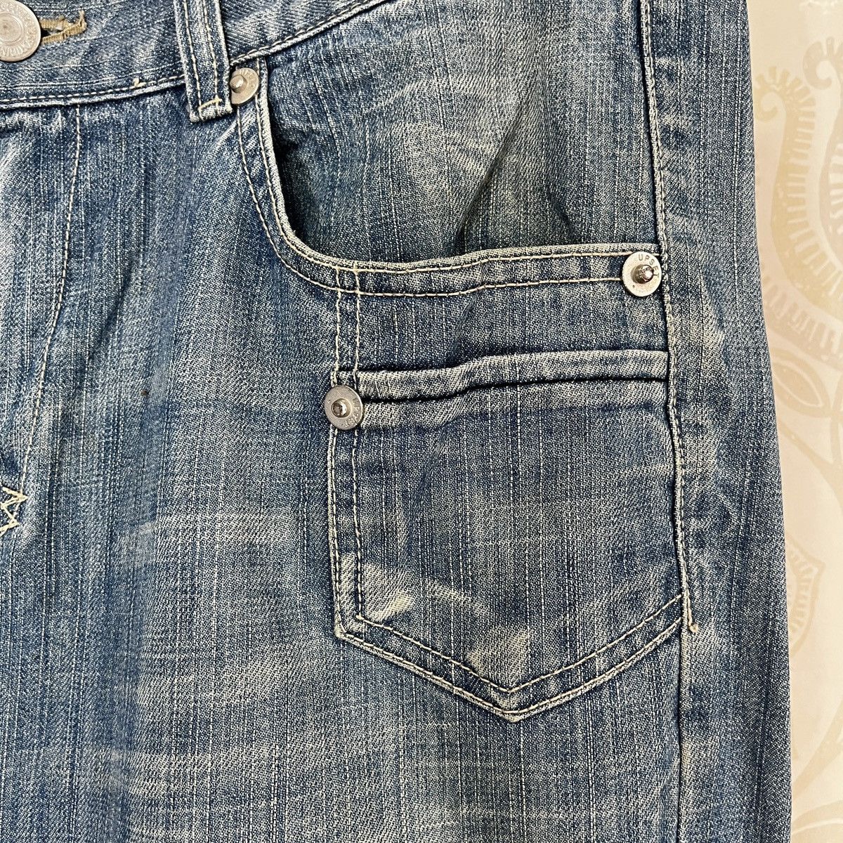 If Six Was Nine × The Upsetter Booty Cut Flare Distressed Denim Jeans Size US 32 / EU 48 - 10 Thumbnail