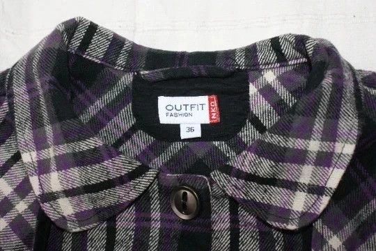 Japanese Brand Vintage Purple Plaid Mini Dress – 90s Y2K Button Up Outfit Size S / US 4 / IT 40 - 4 Thumbnail